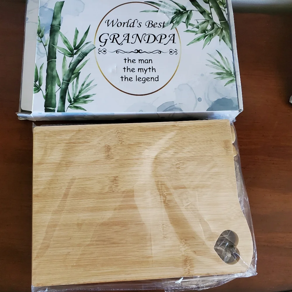 NIB Grandpa Cutting Board W/Spatulas Spoons Gifts for Grandpa on Fathers Day - Picture 7 of 8